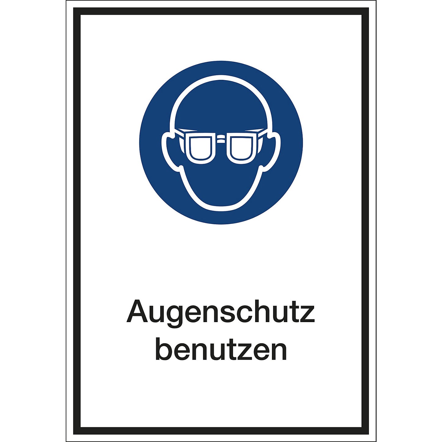 Additional combination signs for mandatory signs, wear eye protection, film, LxHxD 130 x 185 x 0.1 mm.