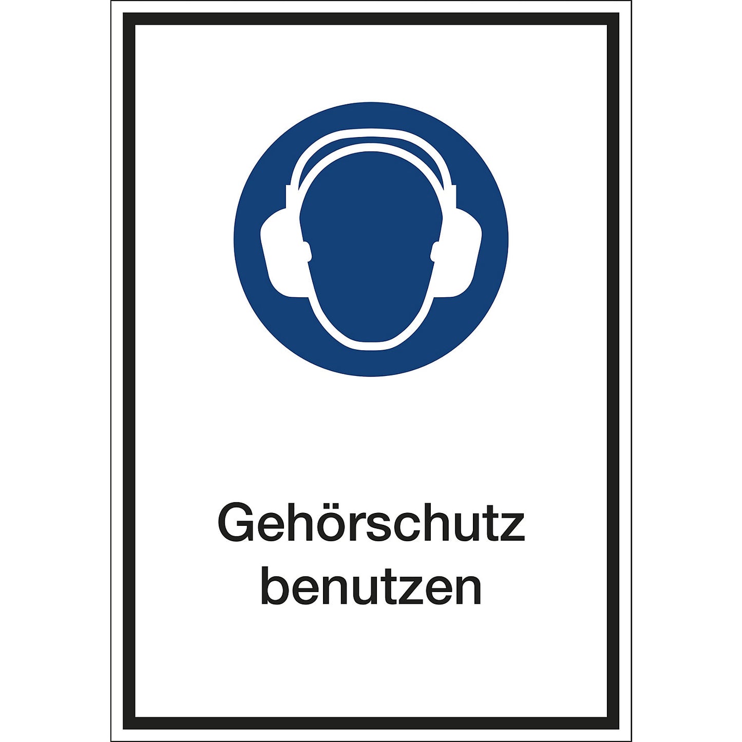 Additional combination signs for mandatory signs, wear ear protection, film, LxHxD 130 x 185 x 0.1 mm.