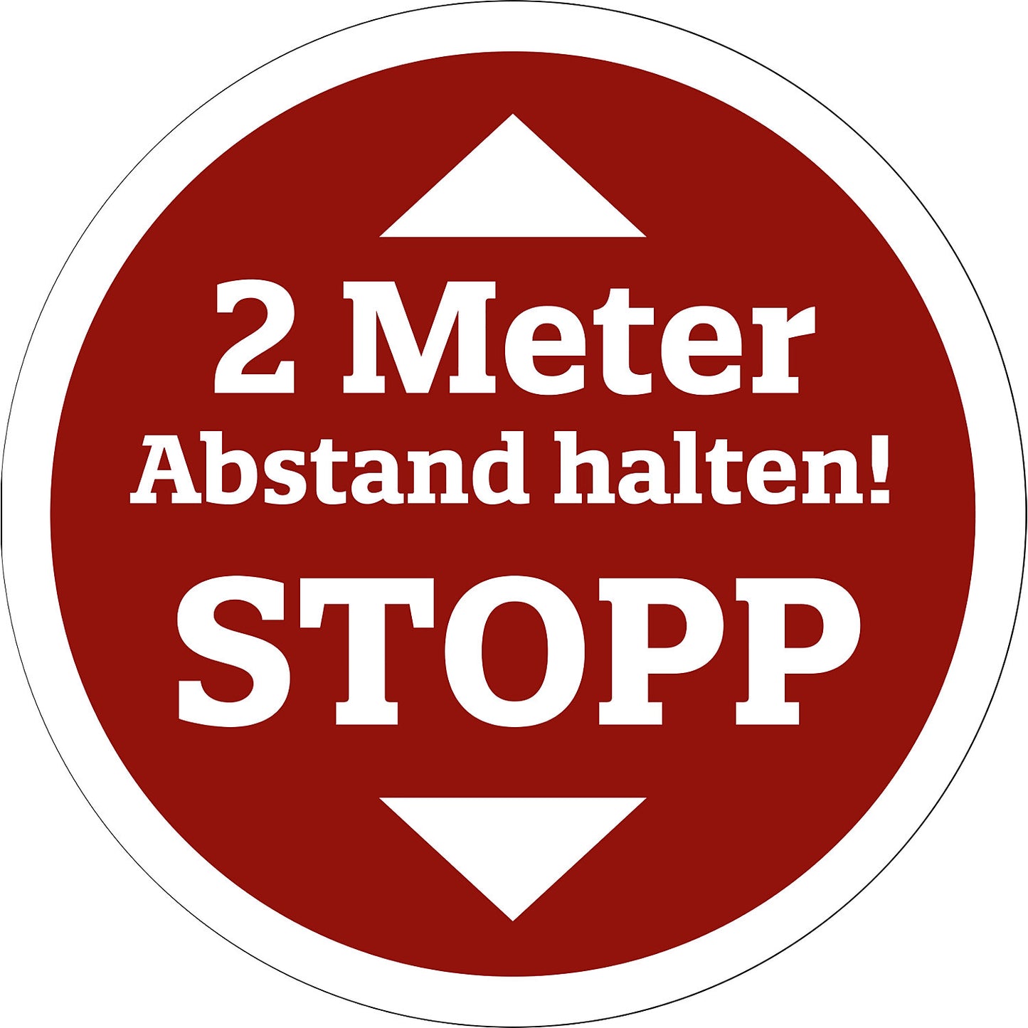 Floor stickers - Abstand halten, film with floor laminate, Ø 400 mm, red.