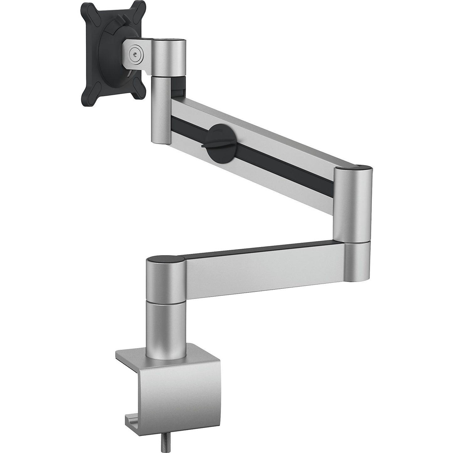 Monitor holder with arm for 1 monitor, HxWxD 470 x 345 x 120 mm, with table clamp.