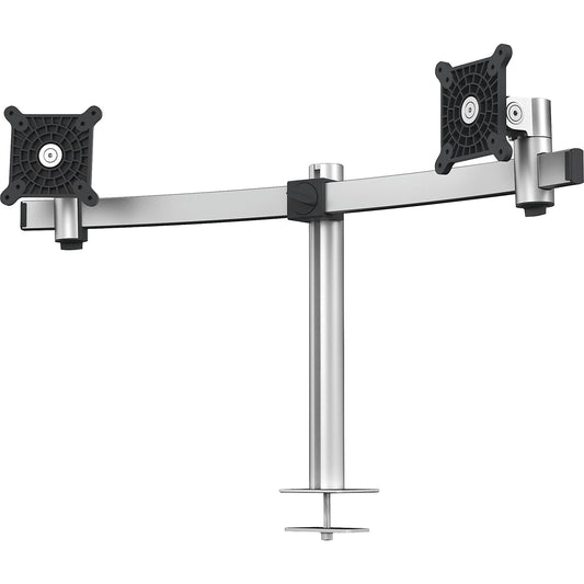 Monitor holder for 2 monitors, HxWxD 445 x 780 x 190 mm, through-desk mounting.
