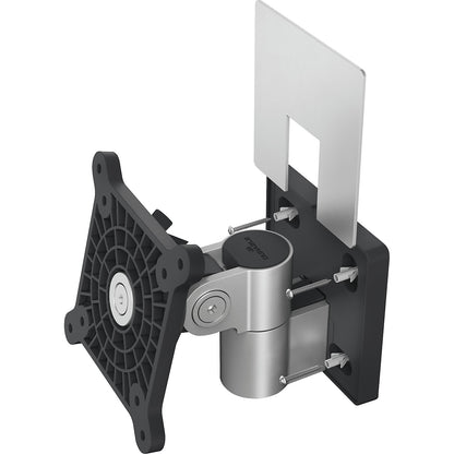 Monitor wall mounting bracket for 1 monitor, HxWxD 120 x 130 x 140 mm, metallic silver.