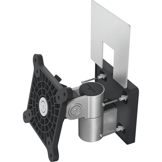 Monitor wall mounting bracket for 1 monitor, HxWxD 120 x 130 x 140 mm, metallic silver.