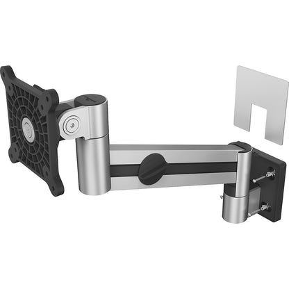 Monitor wall mounting bracket with arm for 1 monitor, HxWxD 350 x 290 x 120 mm, metallic silver.