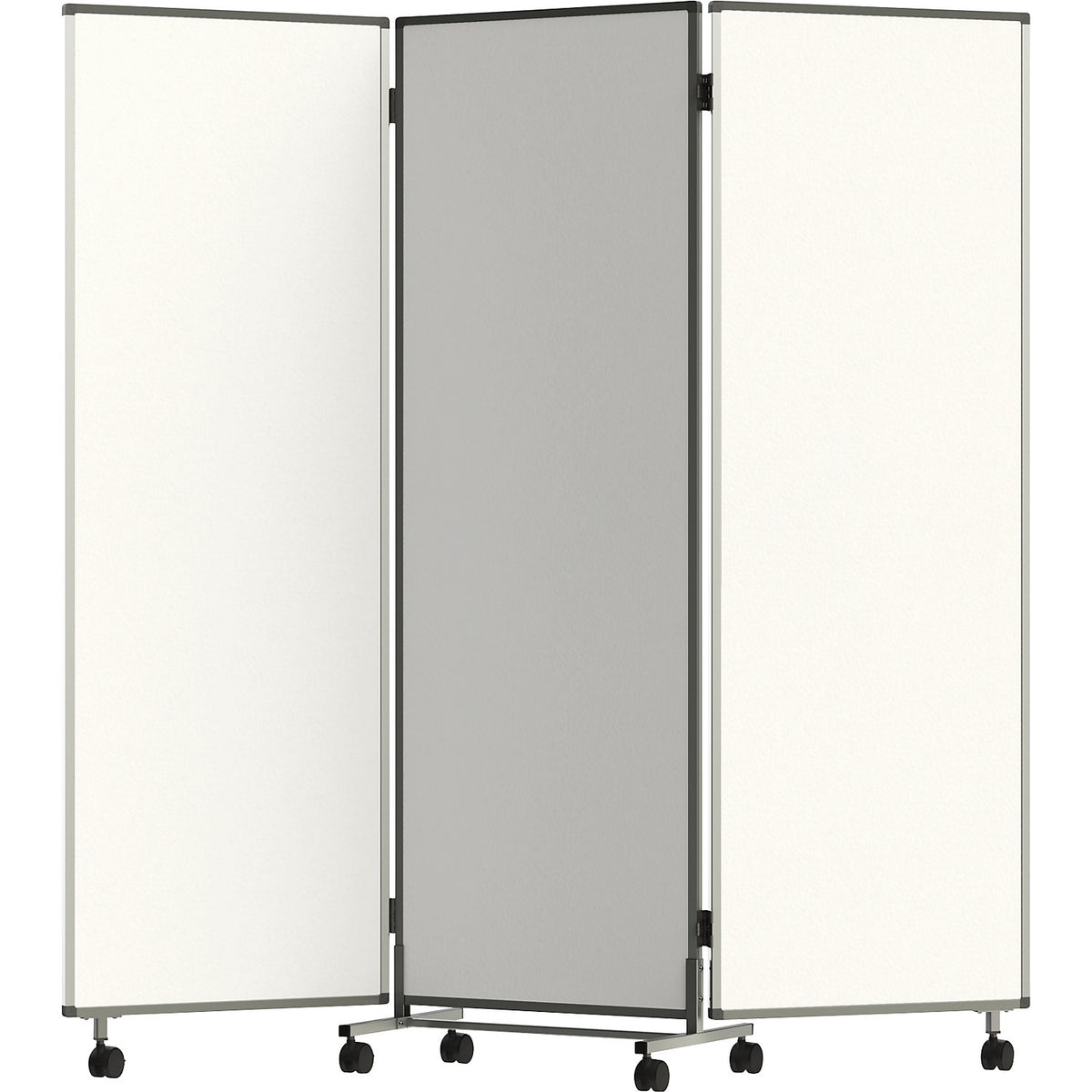 Presentation board/partition, mobile, folding, for writing on, magnetic, resistant to disinfectants, HxWxD 1905 x 600/1800 x 500 mm.