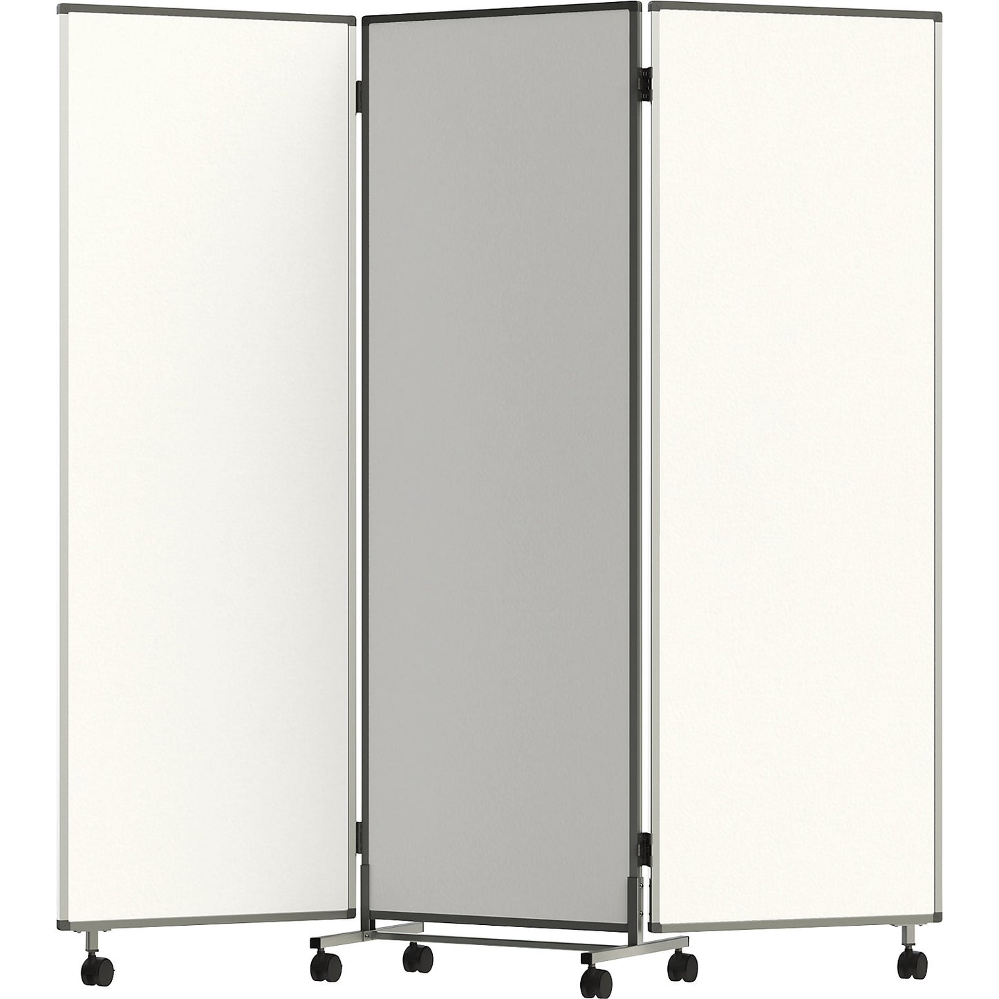 Presentation board/partition, mobile, folding, for writing on, magnetic, resistant to disinfectants, HxWxD 1905 x 600/1800 x 500 mm.