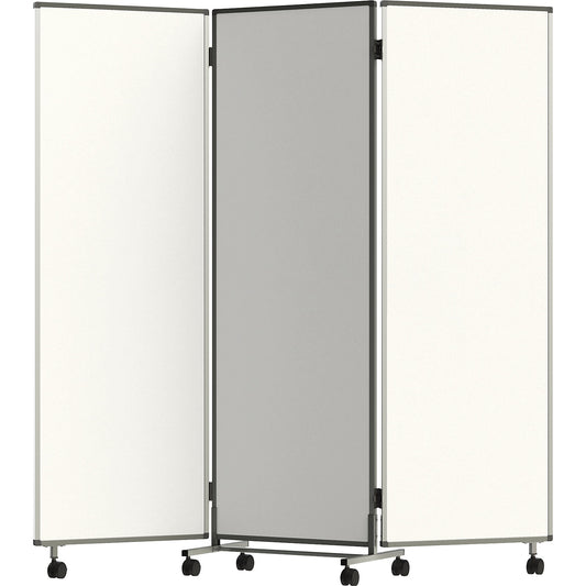 Presentation board/partition, mobile, folding, for writing on, magnetic, resistant to disinfectants, HxWxD 1905 x 600/1800 x 500 mm.