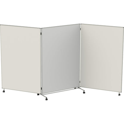 Presentation board/partition, mobile, folding, for writing on, magnetic, resistant to disinfectants, HxWxD 1905 x 1218/3664 x 500 mm.