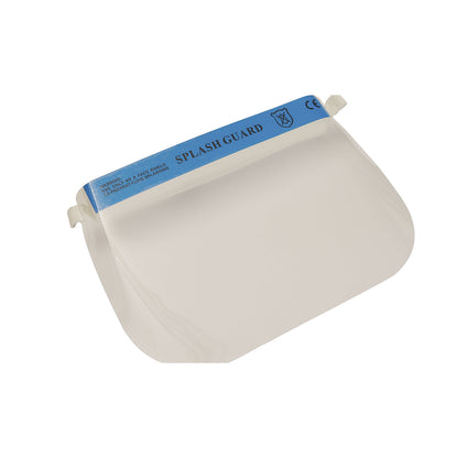 Face protection, with forehead pad, pack of 100, transparent/blue.