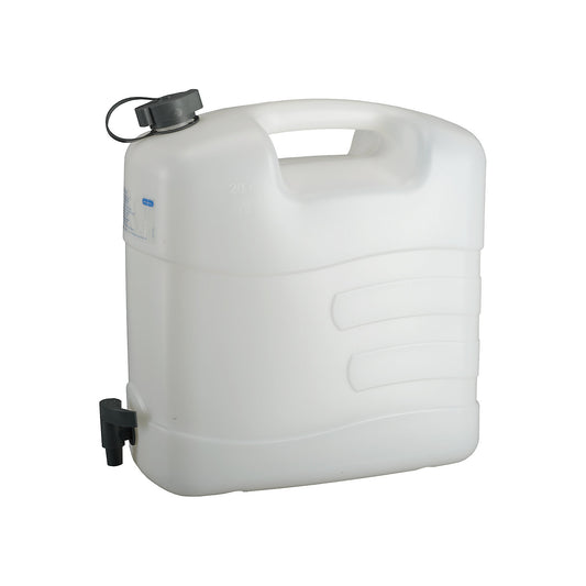 Water canister with drain tap, 20 litres, pack of 5, LxWxH 416 x 203 x 408 mm.