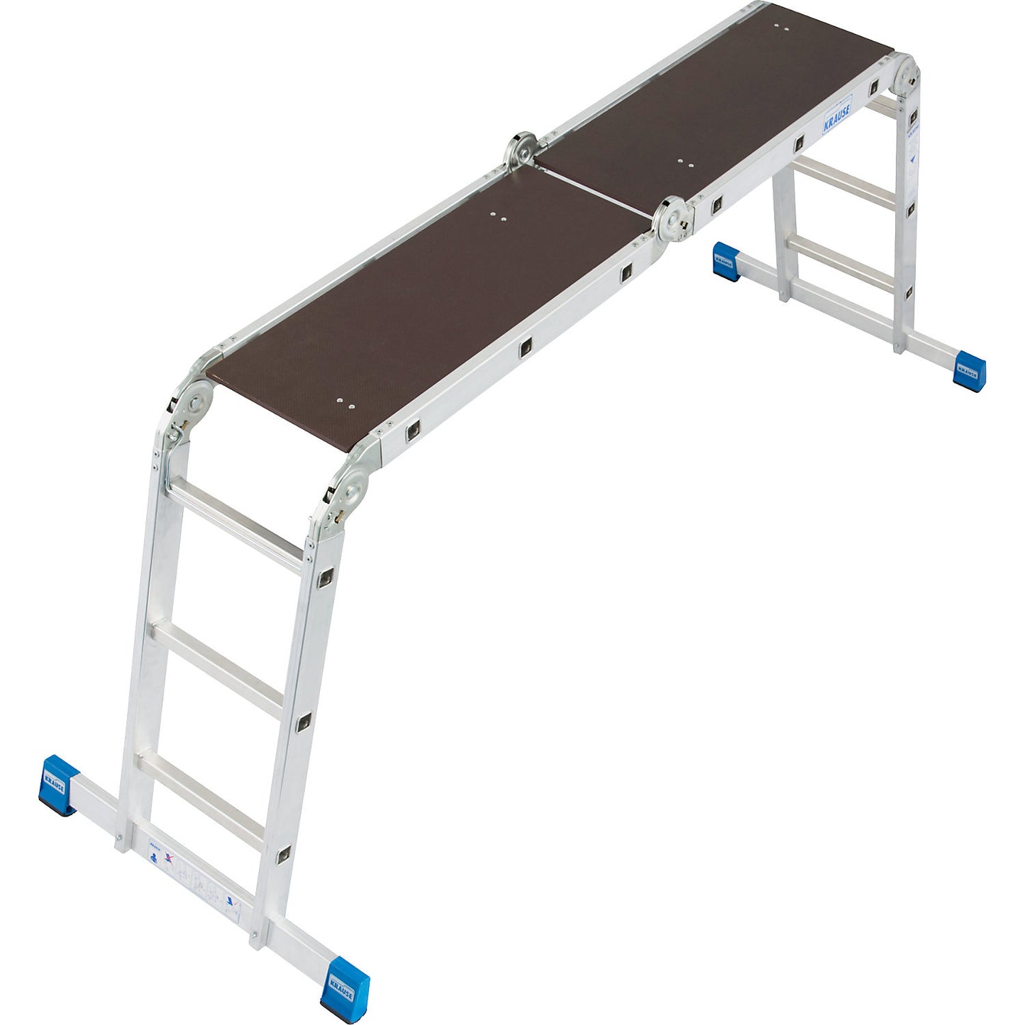 STABILO hinged multipurpose ladder, can be used as a lean to ladder, step ladder and access safety platform, 4 x 3 rungs.