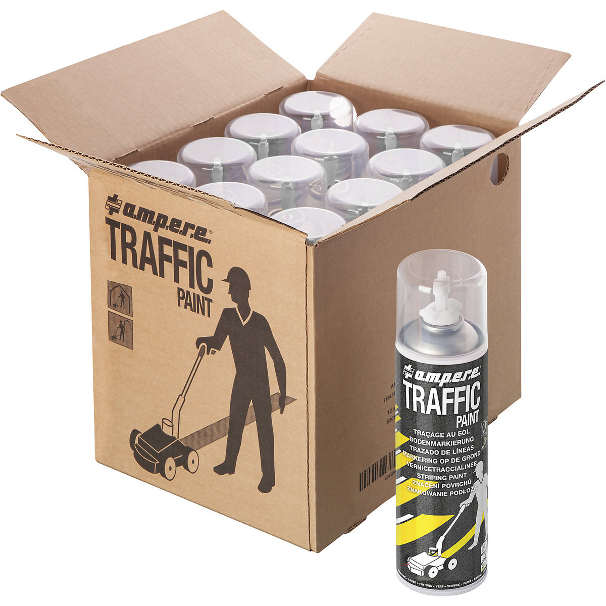Traffic Paint® marking paint, contents 500 ml, pack of 12, white.