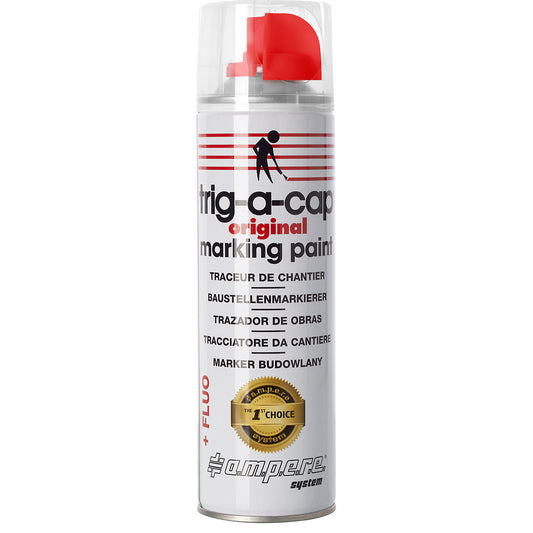 Construction site marking spray, content 500 ml, solvent-based, pack of 12 cans, red fluo.