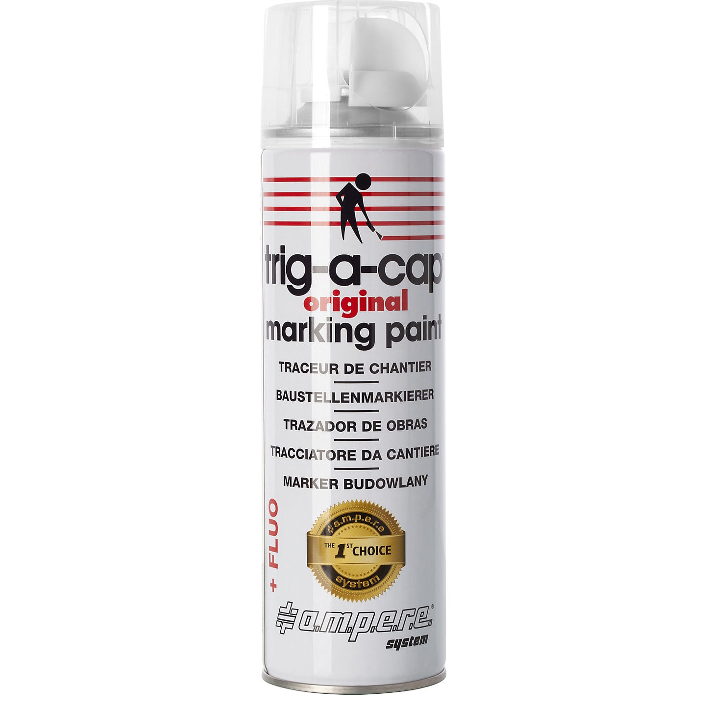 Construction site marking spray, content 500 ml, solvent-based, pack of 12 cans, white.