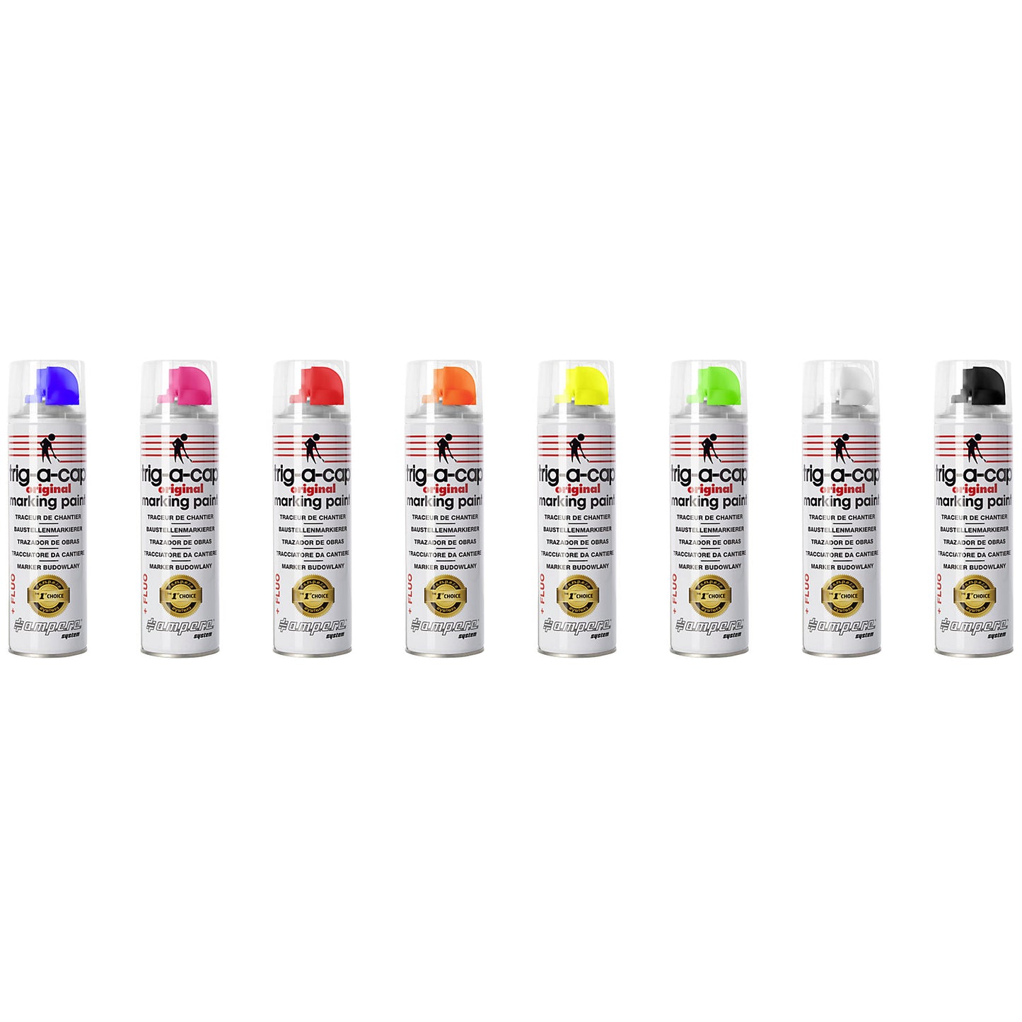 Construction site marking spray, content 500 ml, solvent-based, pack of 12 cans, white.
