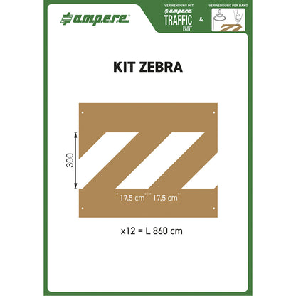 Stencil set, for zebra crossings, 12 stencils, cardboard.