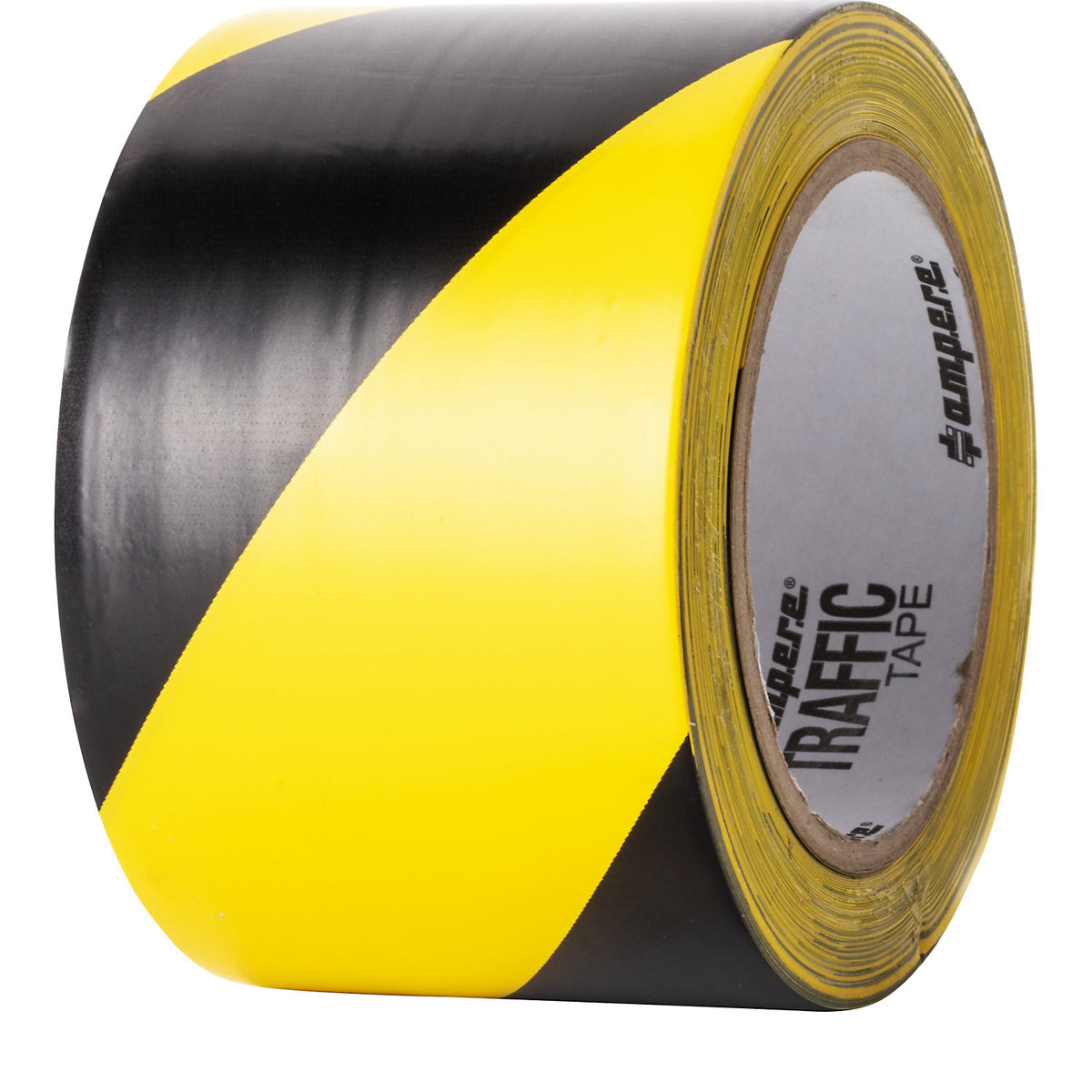 Floor marking tape, width 75 mm, yellow/black.