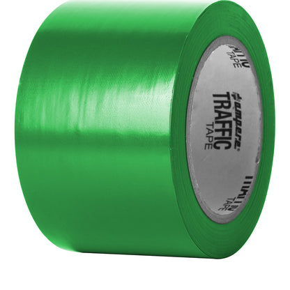 Floor marking tape, width 75 mm, green.