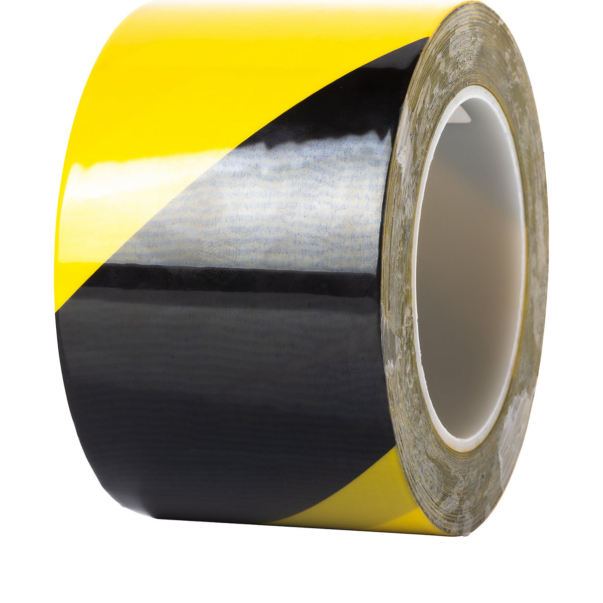 Floor marking tape, extra strong, width 50 mm, thickness 0.2 mm, yellow/black.