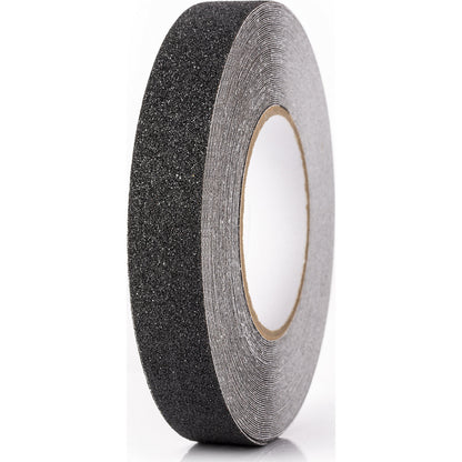 Floor marking tape, anti-slip, width 25 mm, black.