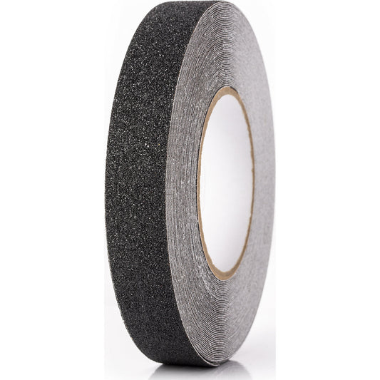 Floor marking tape, anti-slip, width 25 mm, black.