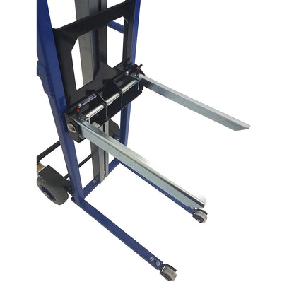 Box fork for material lifter and lift truck, LxW 450 x 140 - 330 mm, adjustable.