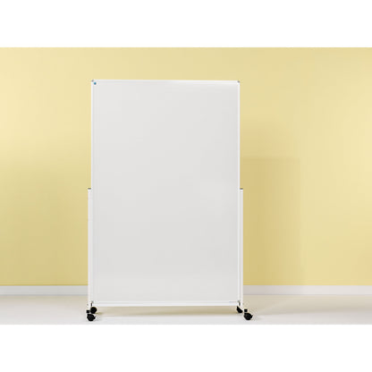 Whiteboard, mobile, sheet steel, enamel, HxWxD 1900 x 1265 x 505 mm.