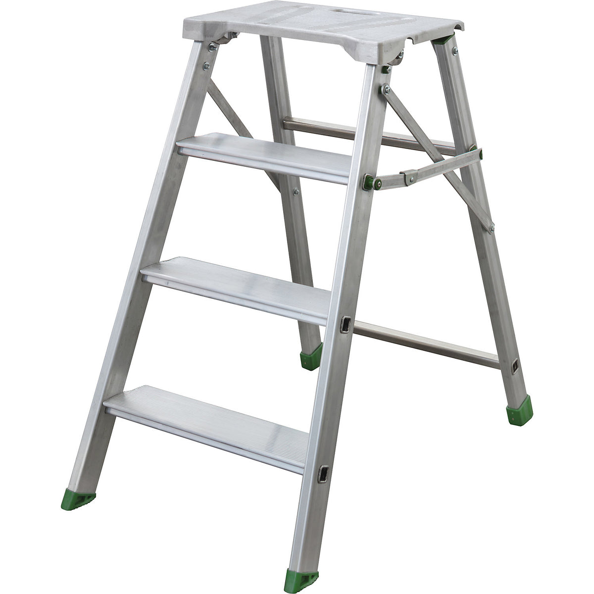 Aluminium folding step, single sided access, 4 steps incl. platform.
