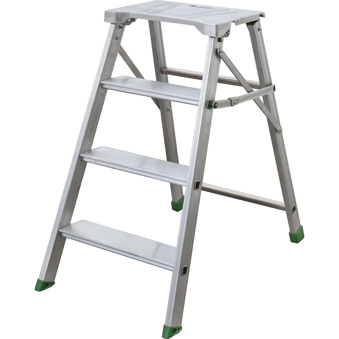 Aluminium folding step, single sided access, 4 steps incl. platform.