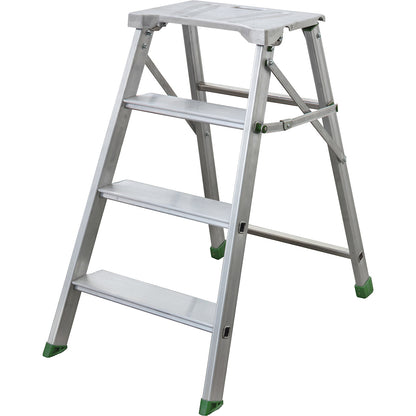 Aluminium folding step, single sided access, 4 steps incl. platform.