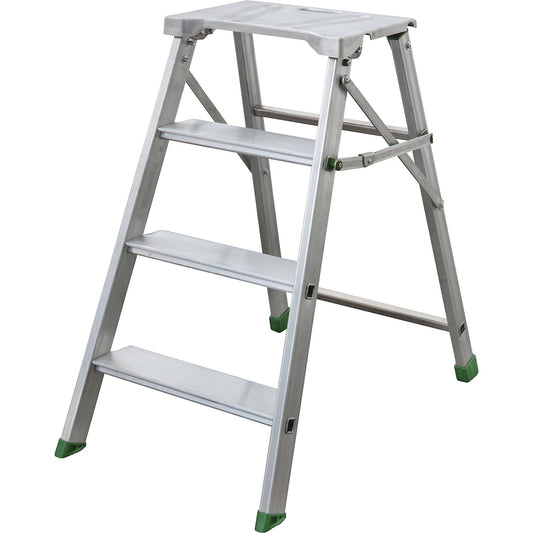 Aluminium folding step, single sided access, 4 steps incl. platform.
