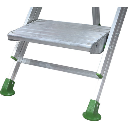 Folding steps made of aluminium, without safety rail, 2 steps.