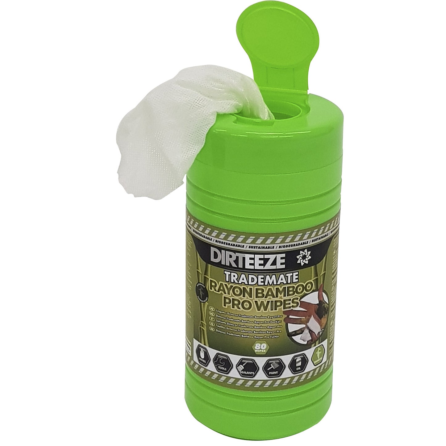 Moist cleaning cloths, bamboo fibre, hands/surfaces, 8 canisters with 80 cloths, 200 x 260 mm.
