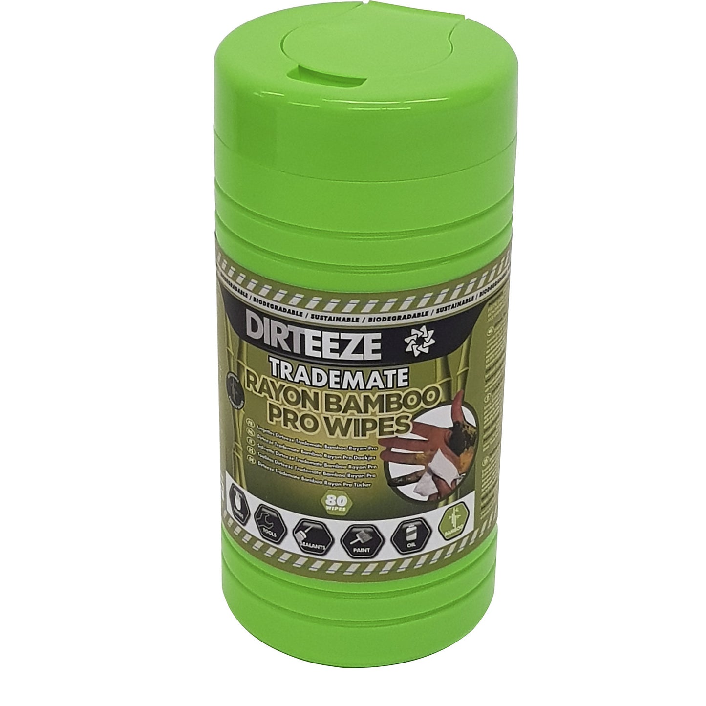 Moist cleaning cloths, bamboo fibre, hands/surfaces, 8 canisters with 80 cloths, 200 x 260 mm.