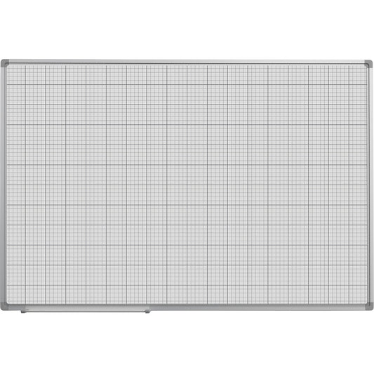 Grid board, painted white, WxH 900 x 600 mm, 10 x 10 / 50 x 50 mm grid.