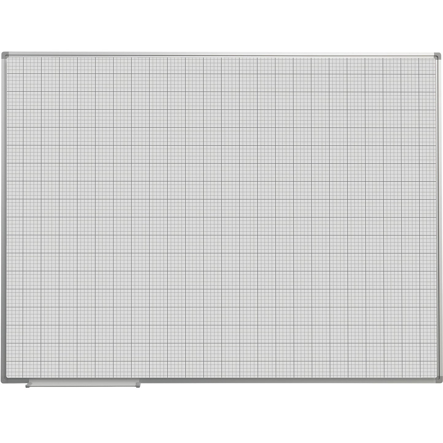Grid board, painted white, WxH 1200 x 900 mm, 10 x 10 / 50 x 50 mm grid.