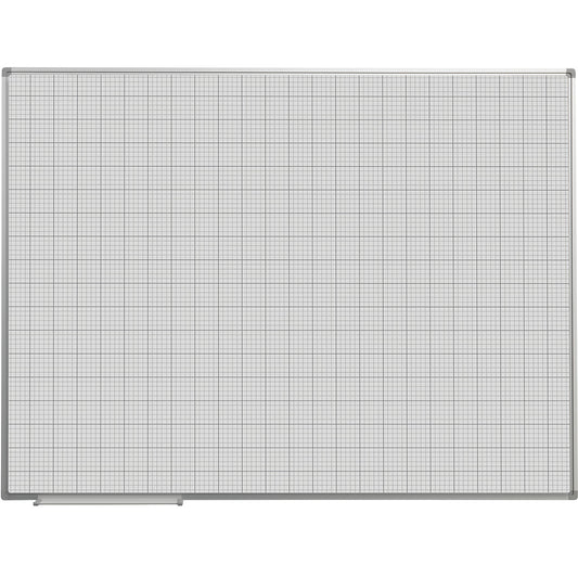 Grid board, painted white, WxH 1200 x 900 mm, 10 x 10 / 50 x 50 mm grid.