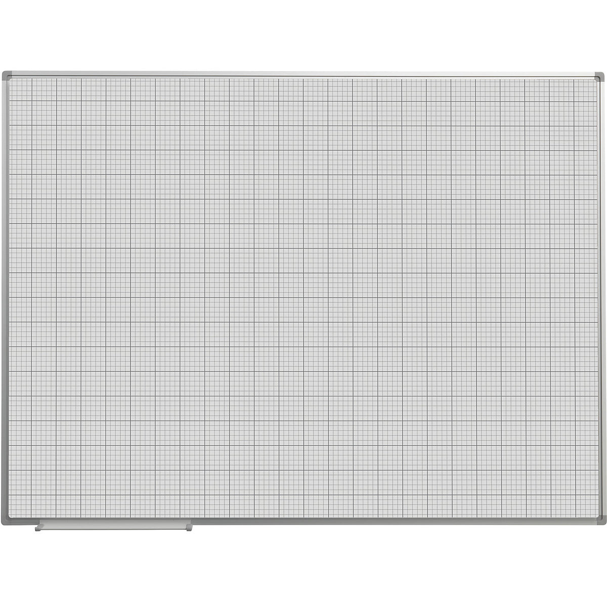 Grid board, painted white, WxH 1200 x 900 mm, 10 x 10 / 50 x 50 mm grid.