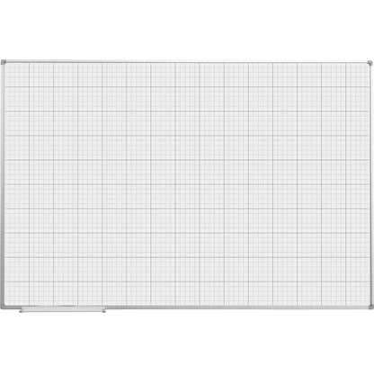 Grid board, painted white, WxH 1500 x 1000 mm, 20 x 20 / 100 x 100 mm grid.