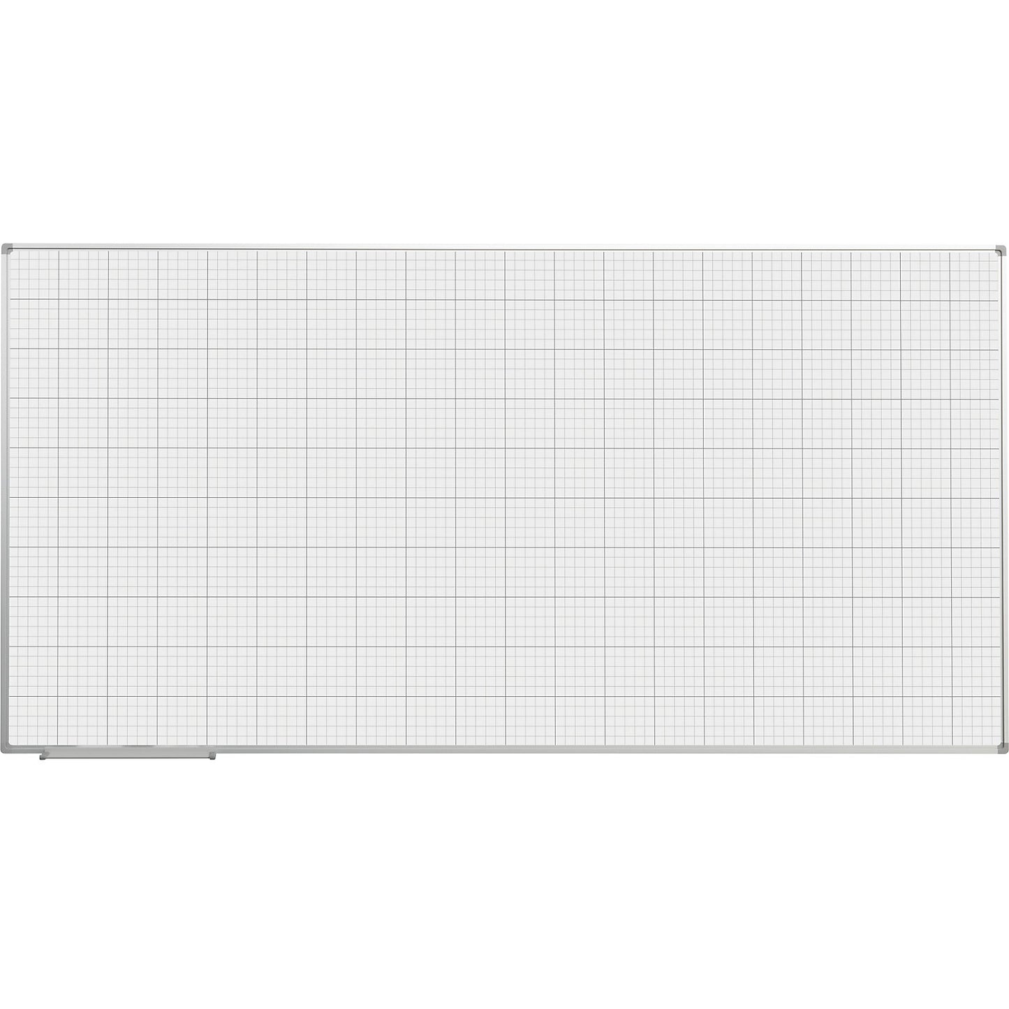 Grid board, painted white, WxH 2000 x 1000 mm, 20 x 20 / 100 x 100 mm grid.