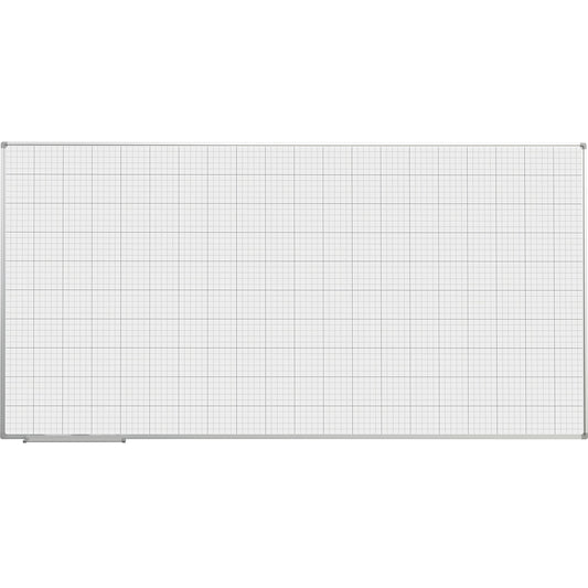 Grid board, painted white, WxH 2000 x 1000 mm, 20 x 20 / 100 x 100 mm grid.