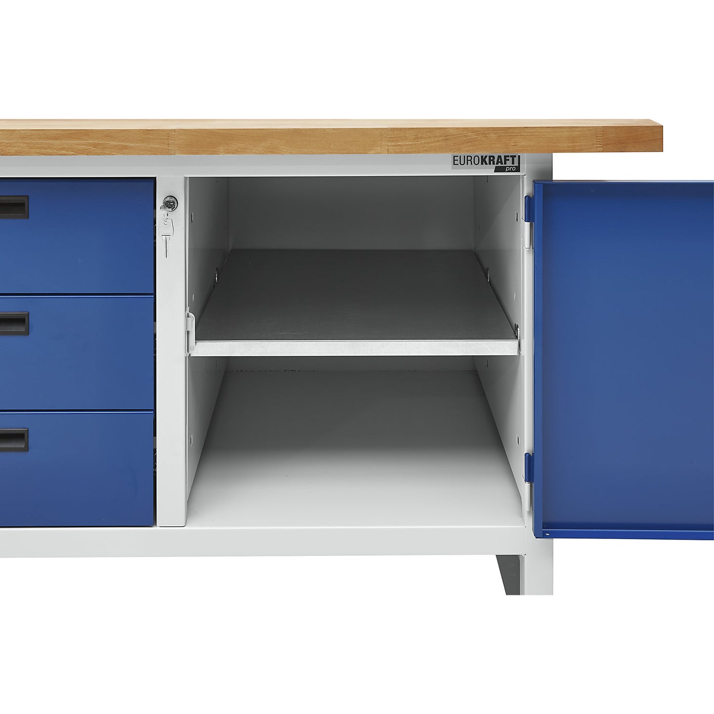 Shelf, for workbenches with closed sides, zinc plated.
