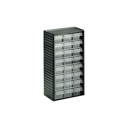 Small parts cabinet 55, HxWxD 550 x 310 x 180 mm, 24 drawers, height 59 mm.