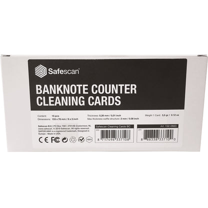 Cleaning cards, for money counting machines 2210, 2250, 2650, 2265, 2665-S, 2685-S and 2985-SX, pack of 15.
