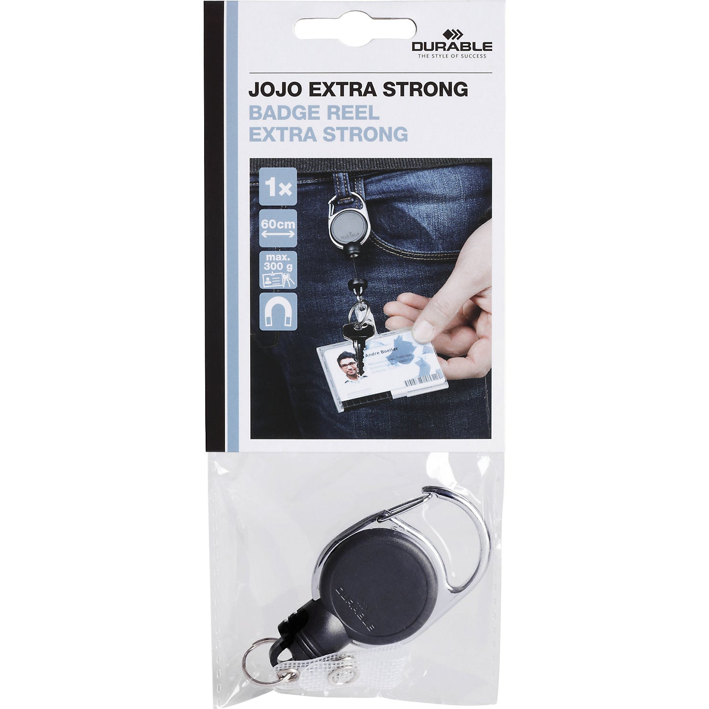 YOYO EXTRA STRONG ID badge holder, with snap fastener, pack of 10, black.
