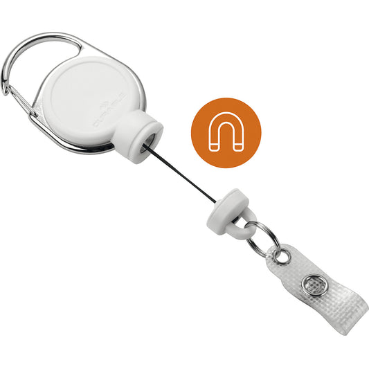 YOYO EXTRA STRONG ID badge holder, with snap fastener, pack of 10, white.