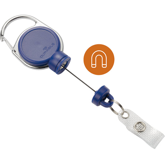 YOYO EXTRA STRONG ID badge holder, with snap fastener, pack of 10, dark blue.