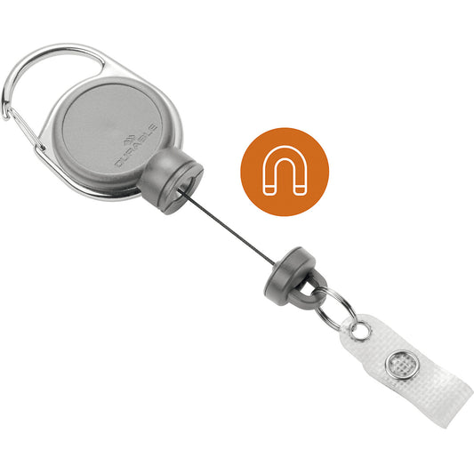 YOYO EXTRA STRONG ID badge holder, with snap fastener, pack of 10, grey.