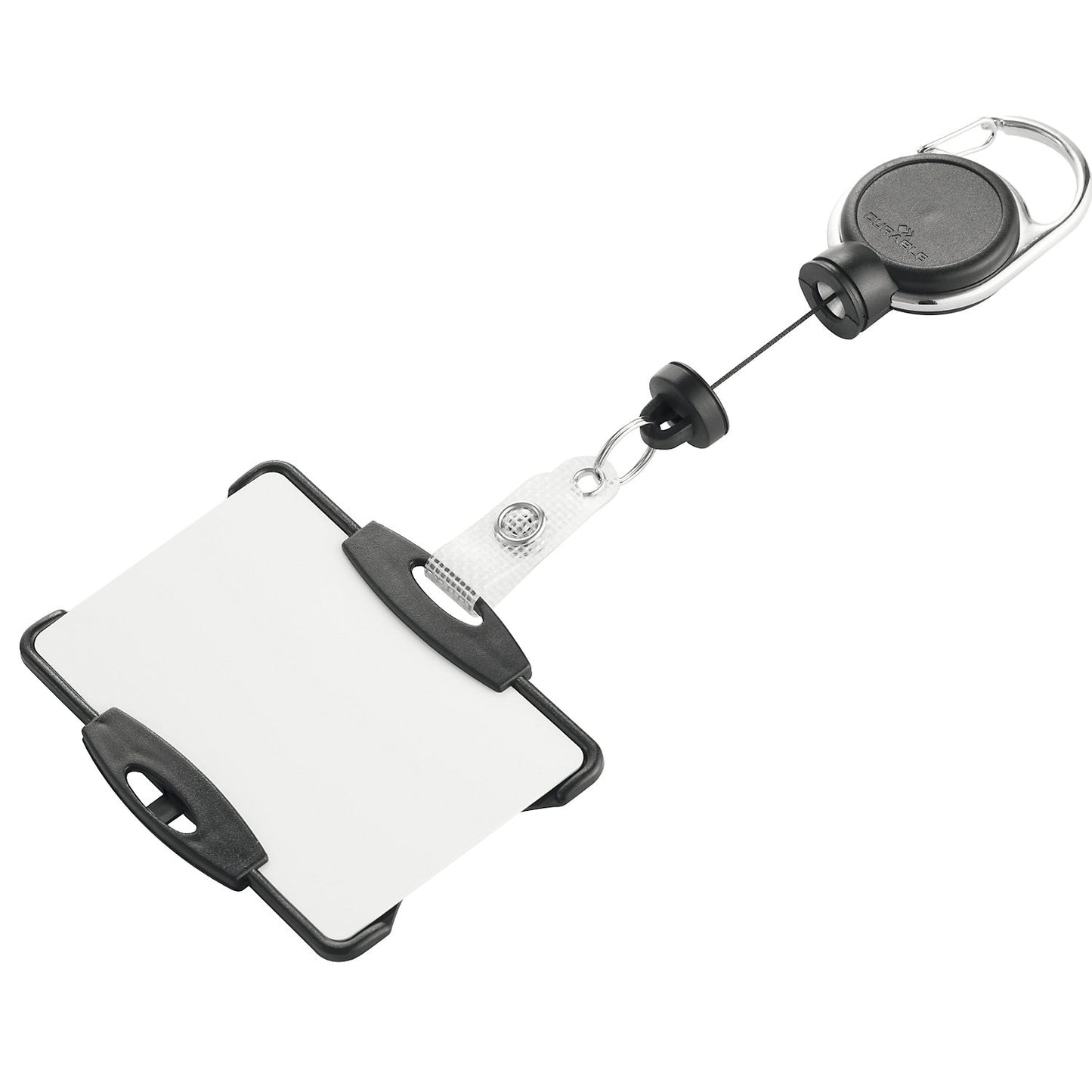 EXTRA STRONG ID badge holder with yoyo, for 1 card, pack of 10, black.