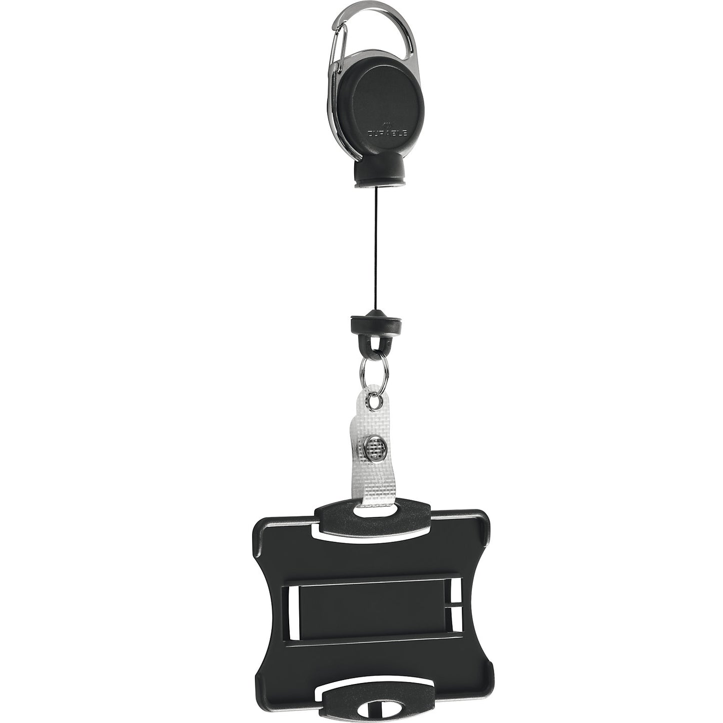 EXTRA STRONG ID badge holder with yoyo, for 1 card, pack of 10, black.